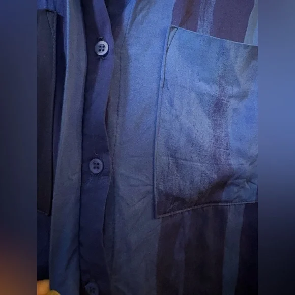 Anthropologie Cloth & Stone royal Blue Button Down Shirt XS - Picture 5 of 10